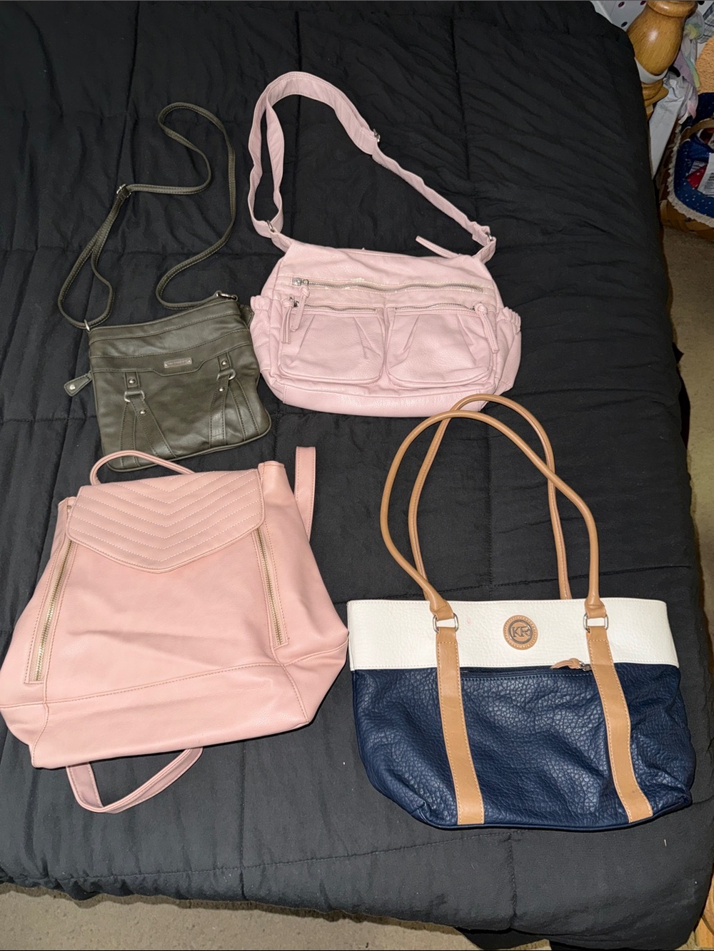 4 Piece Mixed Bag Set (includes one backpack style bag)